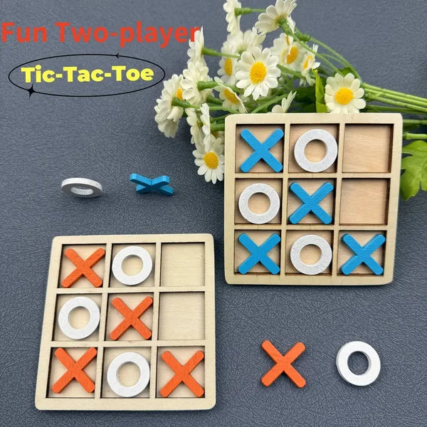 Wooden Tic Tac Toe Strategy Board Game