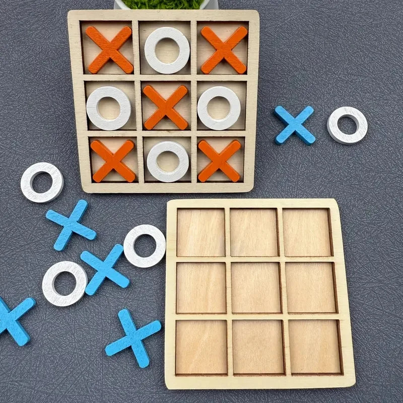 Wooden Tic Tac Toe Strategy Board Game