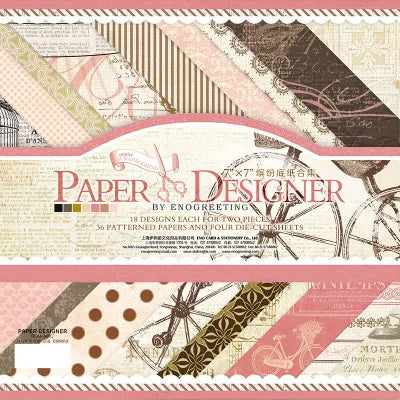7-Inch Vintage Scrapbook Paper Set 40 Sheets