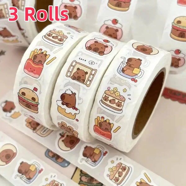 500Pcs Capybara Waterproof PVC Stickers Cute Decals