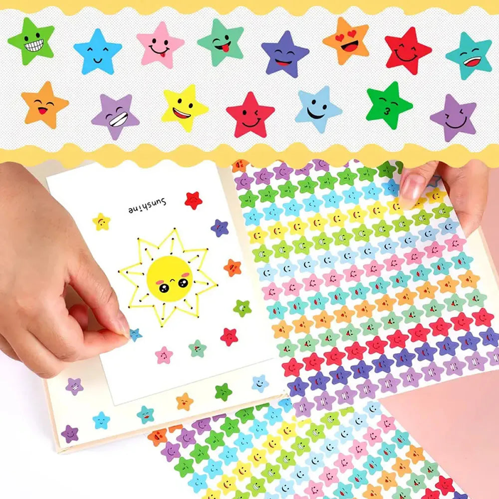 Happy Face Star Reward Stickers for Kids Crafts