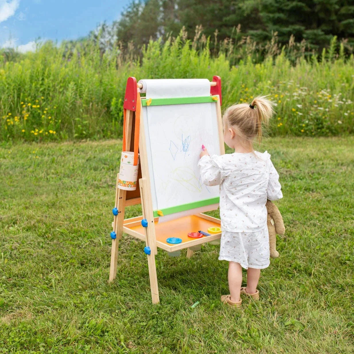 3-in-1 Kids Art Easel with Paper Roll Set