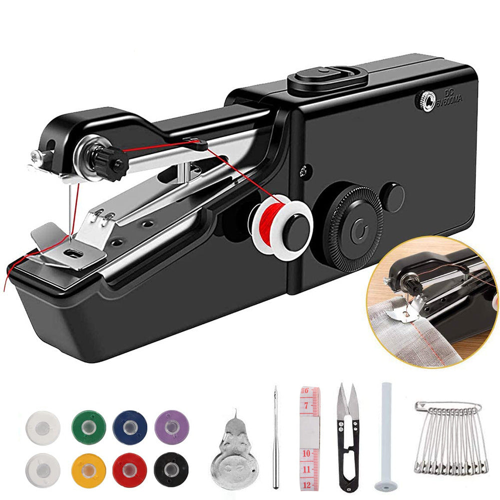 Handheld Electric Sewing Machine Set Black Portable