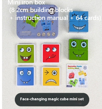 Wooden Magic Cube Face Pattern Matching Puzzle Toy