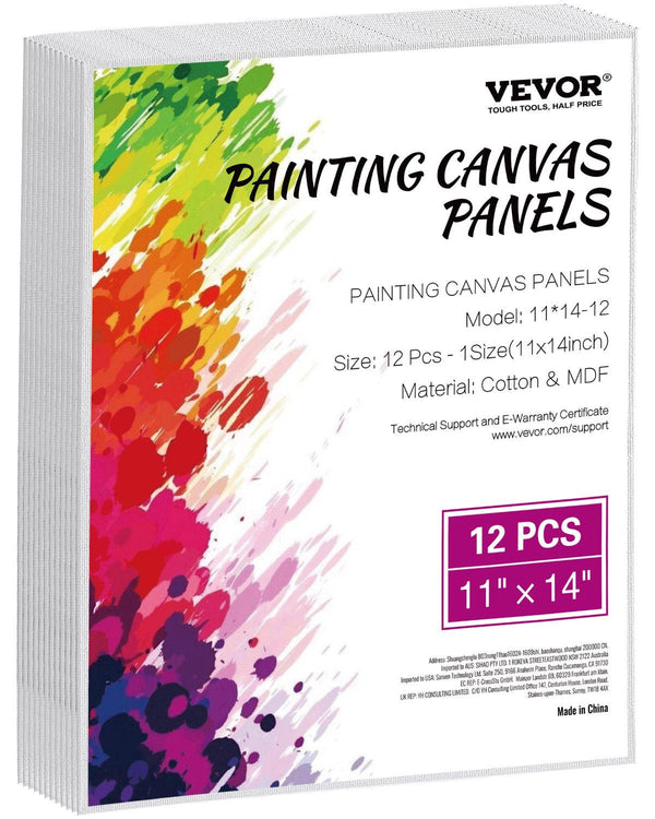 12-Pack 11x14 Inch Blank Canvas Boards Painting