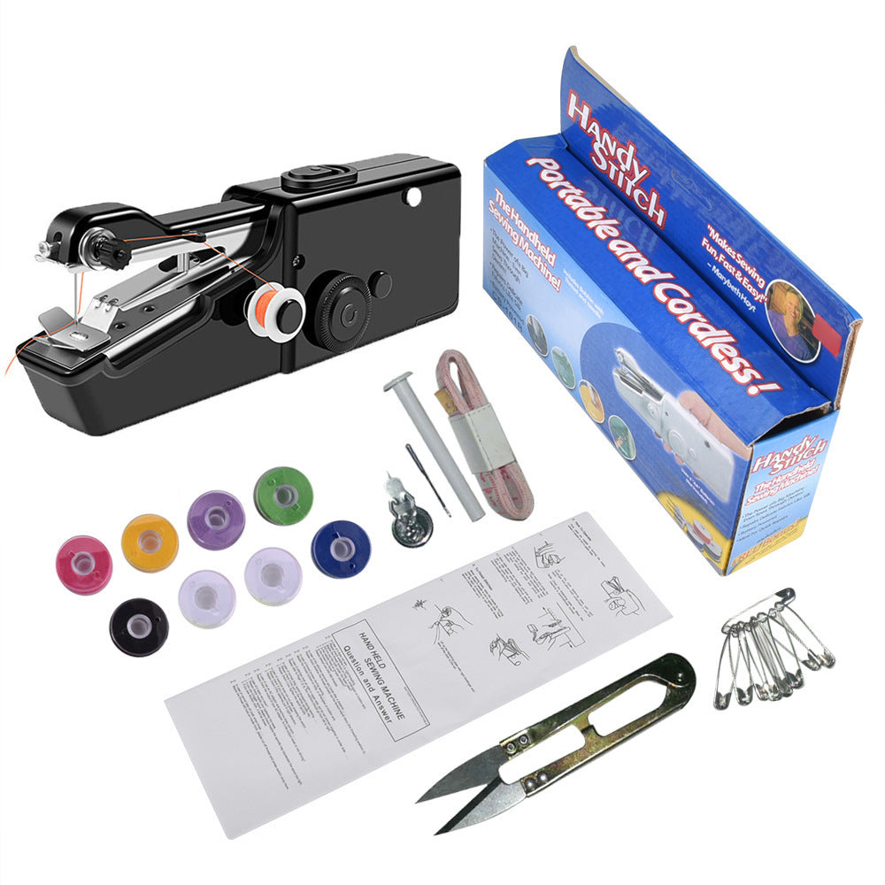 Handheld Electric Sewing Machine Set Black Portable