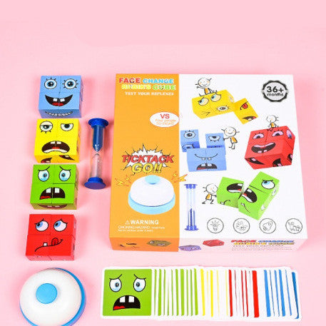 Wooden Magic Cube Face Pattern Matching Puzzle Toy