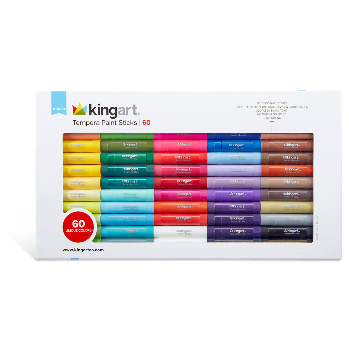 60-Color Tempera Paint Sticks for Creative Art Projects