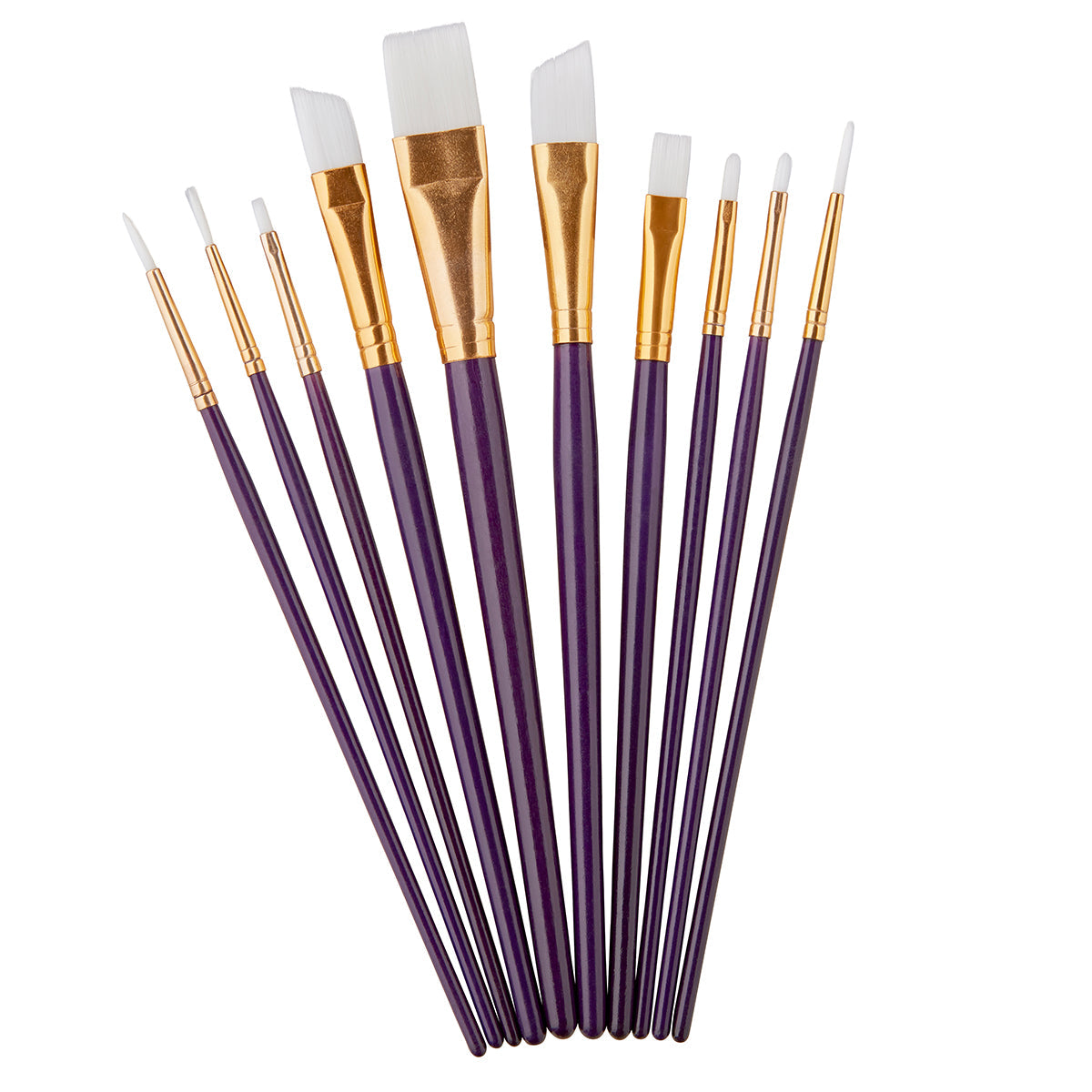 Studio White Nylon Brush Set for Acrylic Watercolor