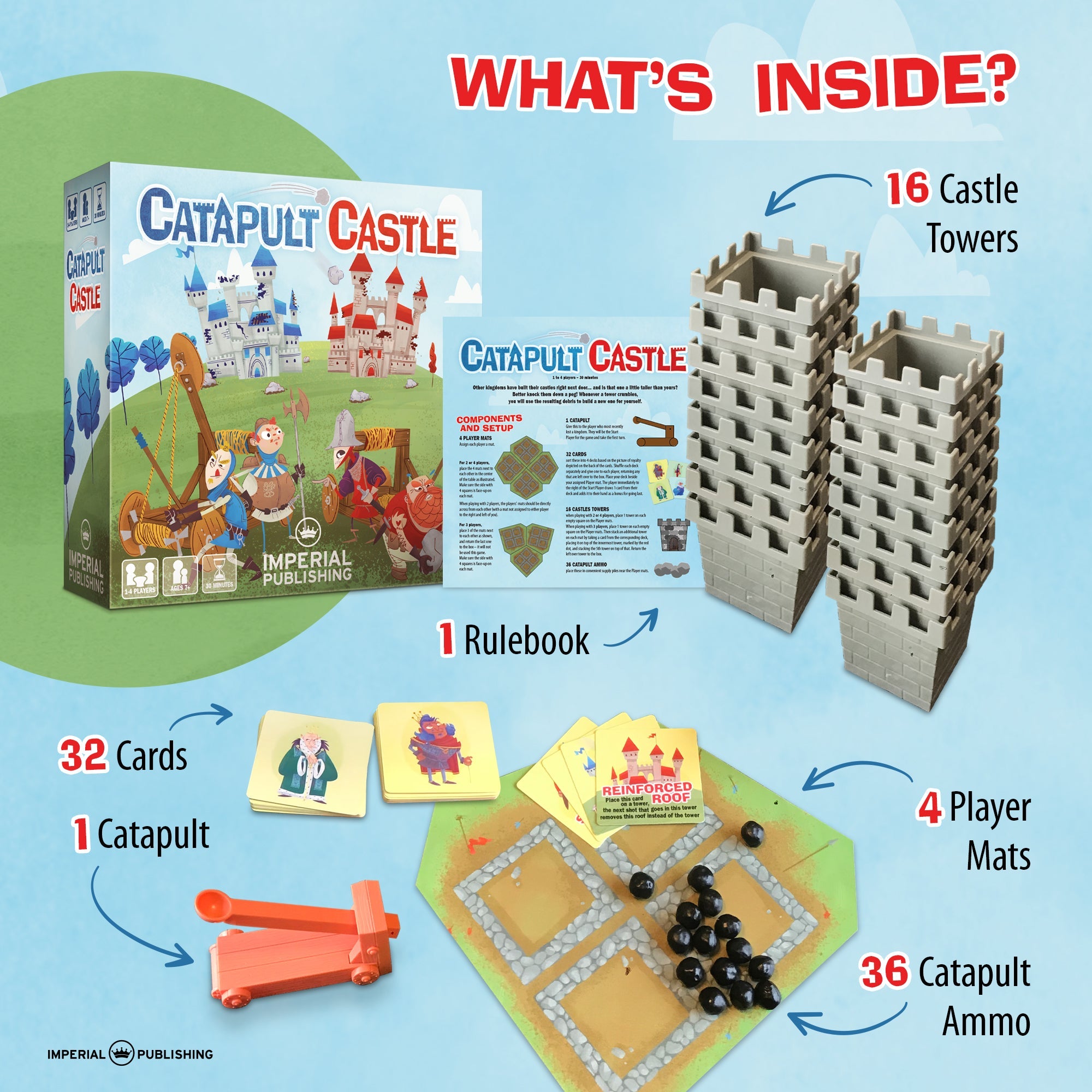Catapult Castle Medieval Dexterity Game for 1-4 Players