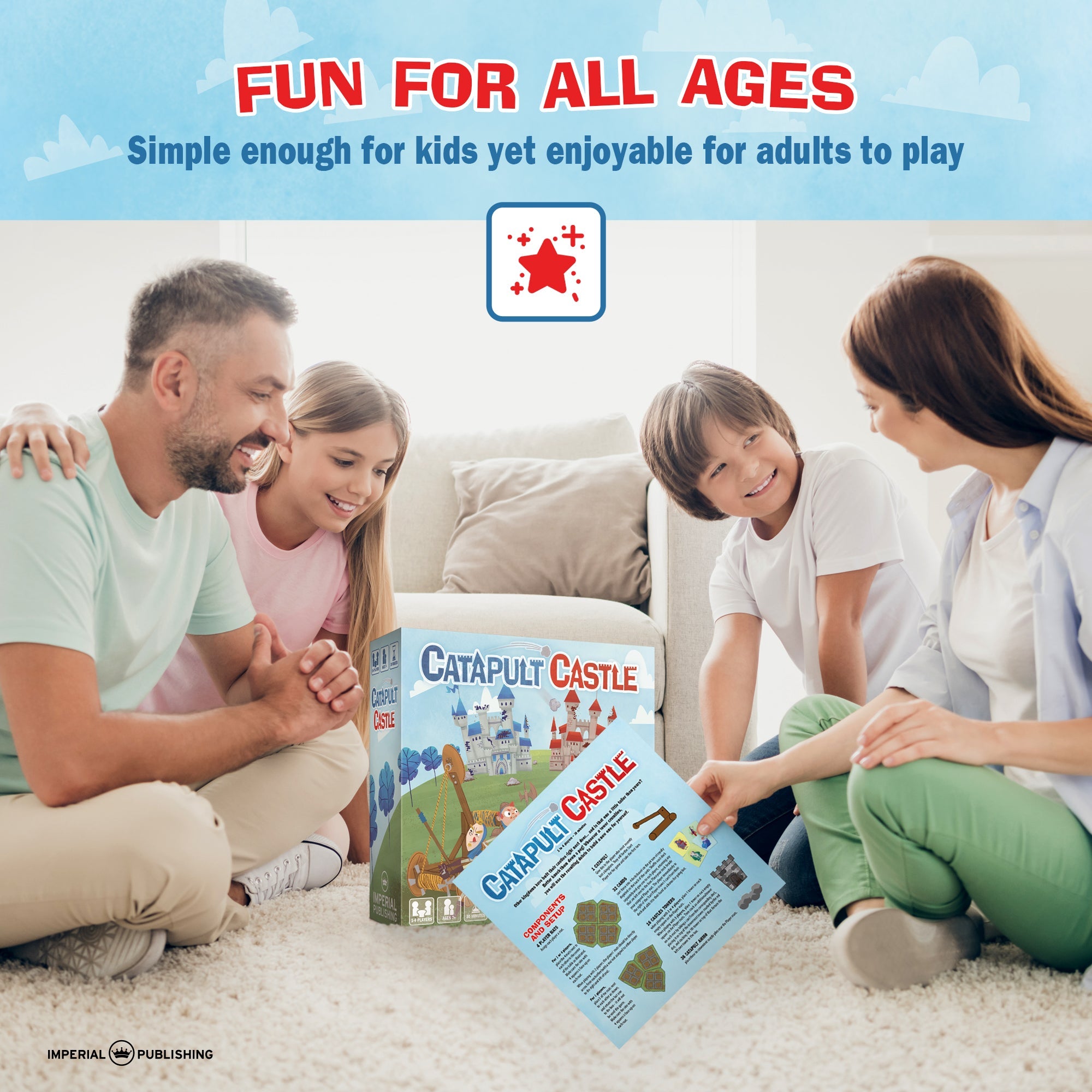 Catapult Castle Medieval Dexterity Game for 1-4 Players