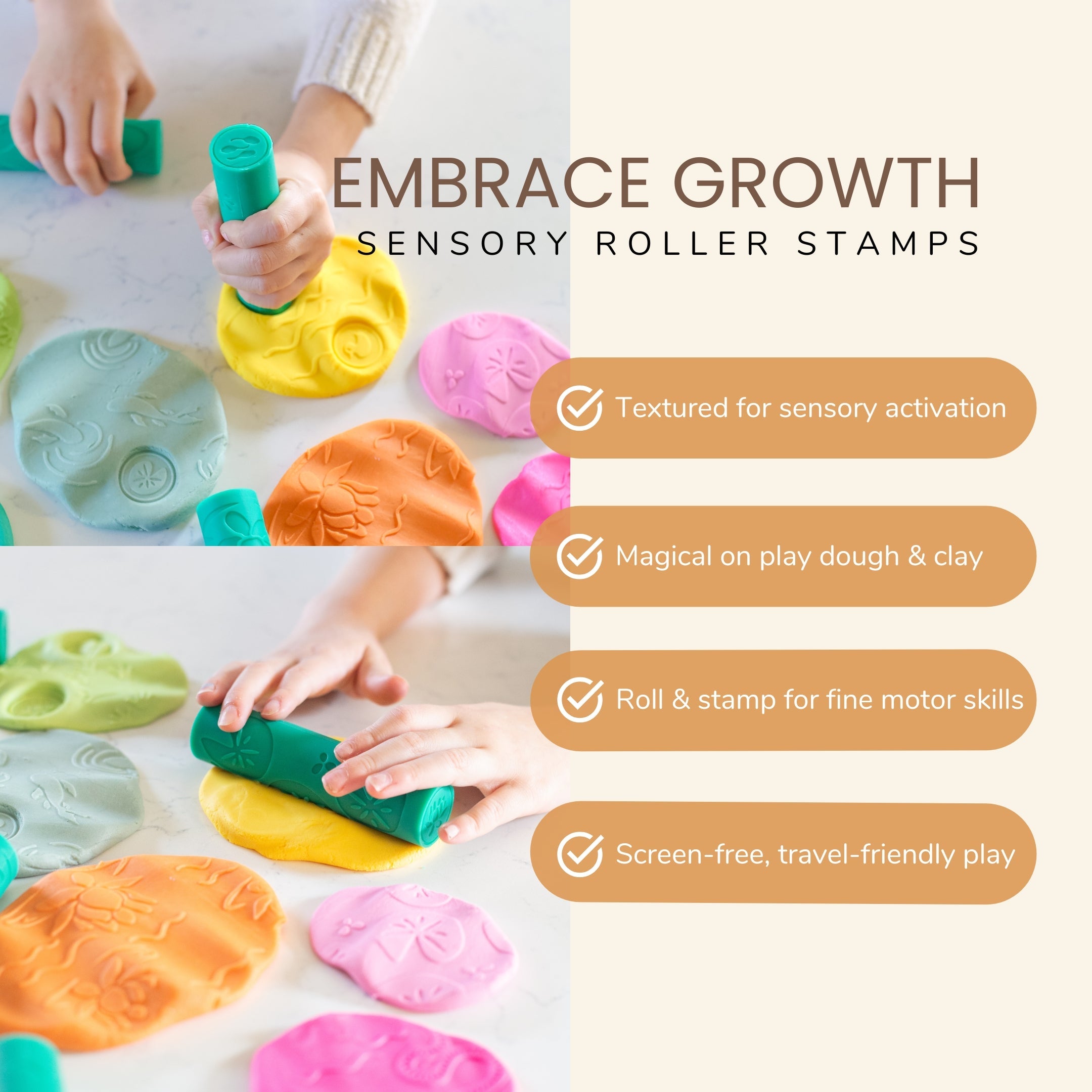 Pond Life Play Dough Rollers Set of 6